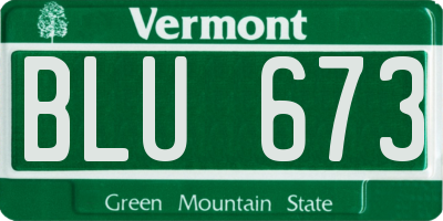 VT license plate BLU673