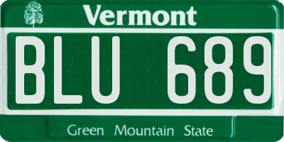 VT license plate BLU689