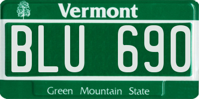 VT license plate BLU690