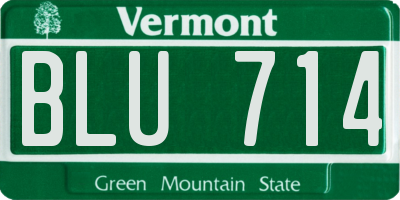 VT license plate BLU714