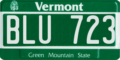 VT license plate BLU723