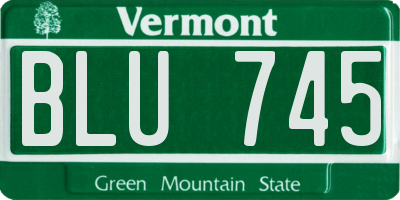 VT license plate BLU745