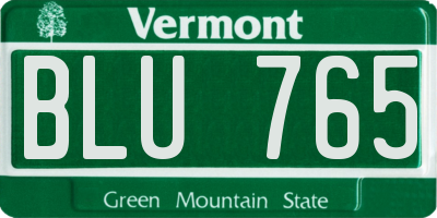 VT license plate BLU765