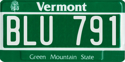 VT license plate BLU791