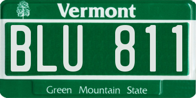 VT license plate BLU811