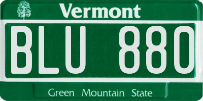 VT license plate BLU880