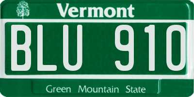 VT license plate BLU910