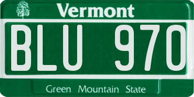 VT license plate BLU970