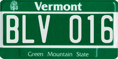 VT license plate BLV016