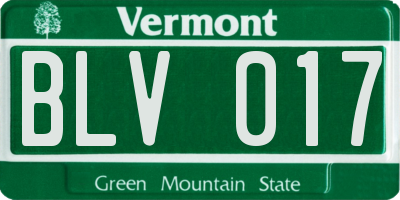 VT license plate BLV017