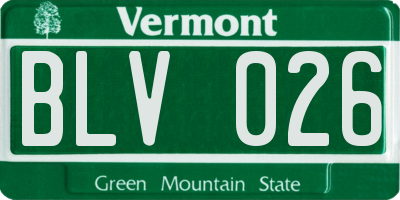 VT license plate BLV026