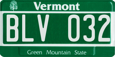 VT license plate BLV032