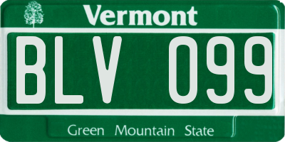 VT license plate BLV099