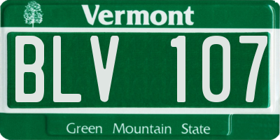 VT license plate BLV107