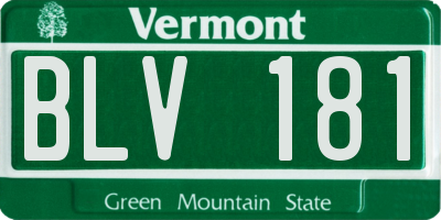 VT license plate BLV181