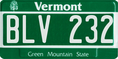 VT license plate BLV232