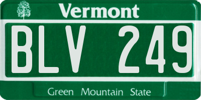 VT license plate BLV249