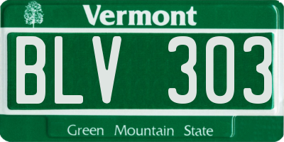 VT license plate BLV303