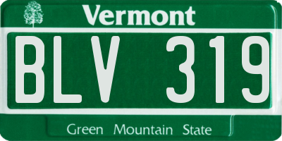VT license plate BLV319