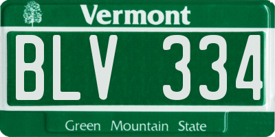 VT license plate BLV334