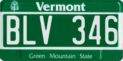 VT license plate BLV346