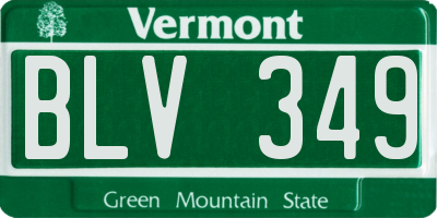 VT license plate BLV349