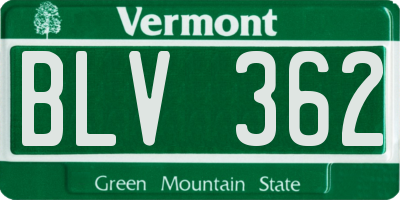 VT license plate BLV362