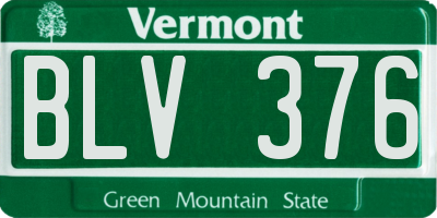 VT license plate BLV376