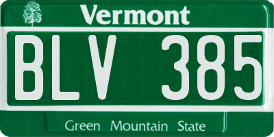 VT license plate BLV385