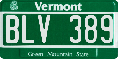 VT license plate BLV389