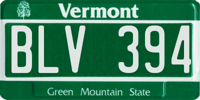 VT license plate BLV394