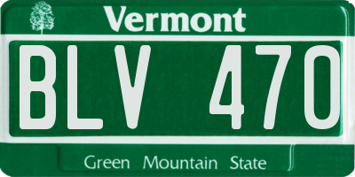 VT license plate BLV470