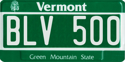 VT license plate BLV500