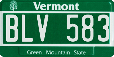 VT license plate BLV583