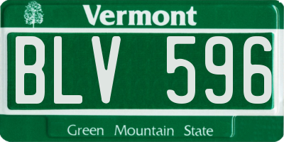 VT license plate BLV596