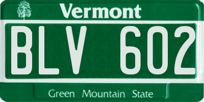 VT license plate BLV602