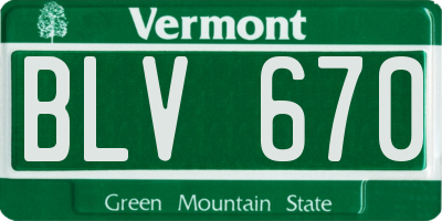 VT license plate BLV670