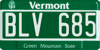 VT license plate BLV685