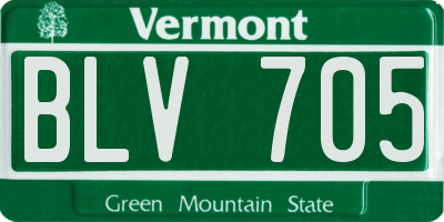 VT license plate BLV705