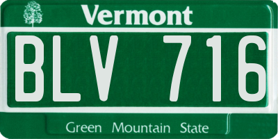 VT license plate BLV716