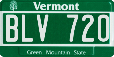 VT license plate BLV720