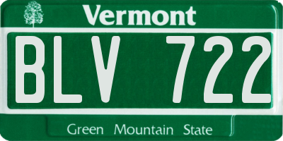 VT license plate BLV722