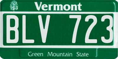 VT license plate BLV723