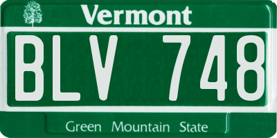 VT license plate BLV748