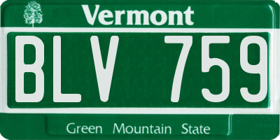 VT license plate BLV759