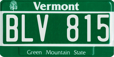 VT license plate BLV815