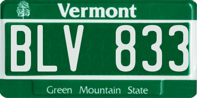 VT license plate BLV833