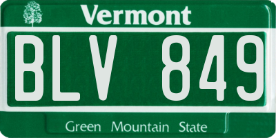 VT license plate BLV849