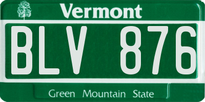 VT license plate BLV876