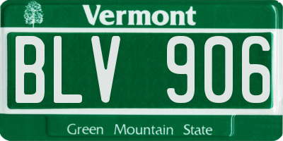 VT license plate BLV906